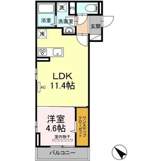ヴィラ・シトラス沖野上Ⅰ【202号室】の間取り
