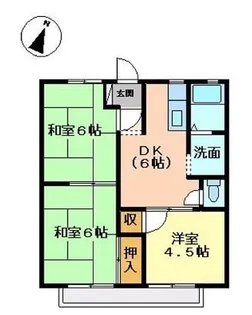 サンライフ内山 B棟【202号室】の間取り