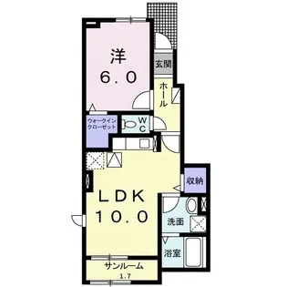 ラヴィエベールⅡ【103号室】の間取り