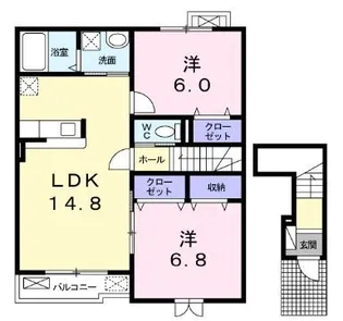 ノース・フィールド Ⅱ【202号室】の間取り