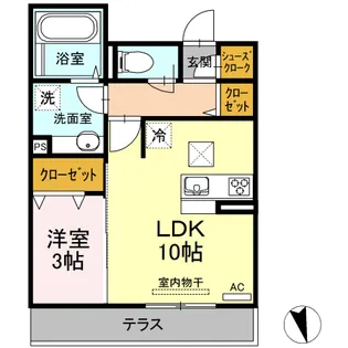 ISOKAZE【101号室】の間取り