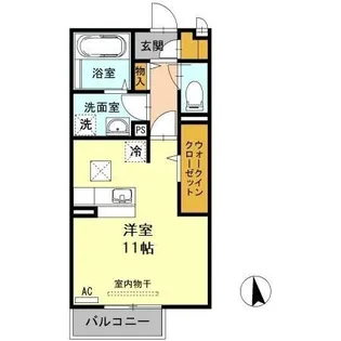 KRANE A棟【206号室】の間取り