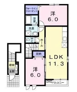 アルモニーB【202号室】の間取り