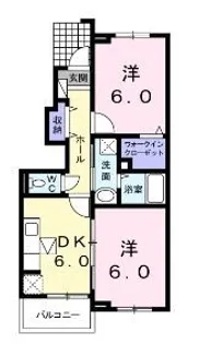 サンリットスクエアE【102号室】の間取り