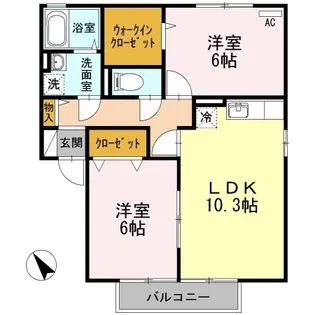 セジュールナカヤマ【102号室】の間取り