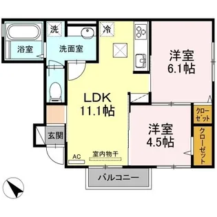 アーデル多治米【101号室】の間取り