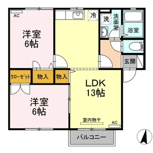 コスモハイツ【0101号室】の間取り