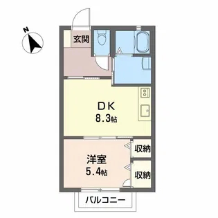 サンリバー 弐番館【202号室】の間取り