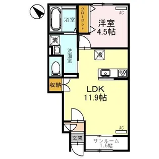 CALMU COURT (カルムコート) 東棟【105号室】の間取り