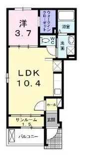 ラピスⅡ【101号室】の間取り