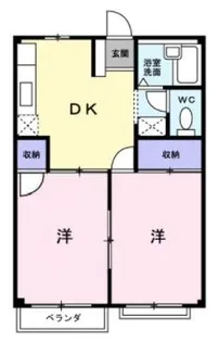 エルディム楽天A【102号室】の間取り