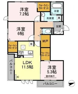 D-room紗都【103号室】の間取り