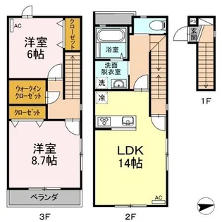 Hercule(エルキュール) B棟【201号室】の間取り