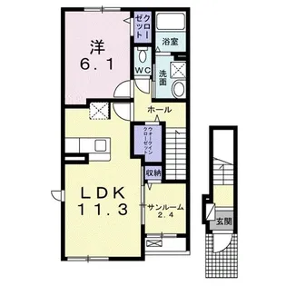 オルタンシア Ⅰ【201号室】の間取り