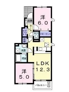 ピュアストリーム A【101号室】の間取り