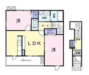 ロジュマン グラシューK【201号室】の間取り