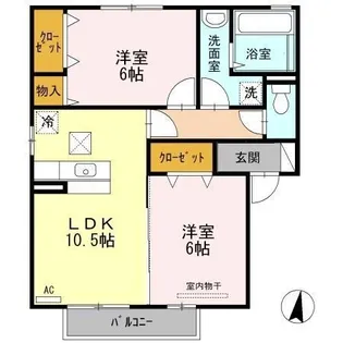 広島県福山市草戸町1-11-16-1【テラスハウス】の間取り