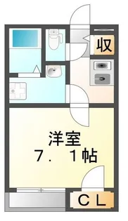 クレイノ西深津【205号室】の間取り