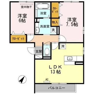 オッツ春日【303号室】の間取り