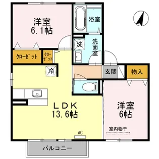 ソレーユ池田【203号室】の間取り