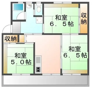 ビレッジハウス大乗2号棟【505号室】の間取り