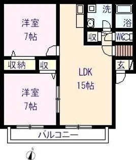コスモフィールド【105号室】の間取り