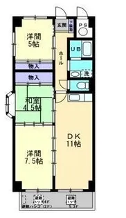 ハイツ御門館【601号室】の間取り