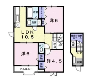 ゴールドクレスト藤井【201号室】の間取り
