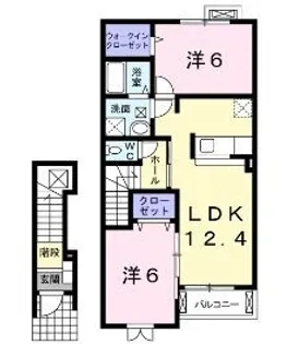 2LDKの間取り画像