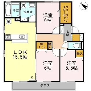 モアレフィナード A棟【102号室】の間取り