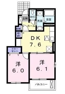 ベラ クオーレⅡ【101号室】の間取り