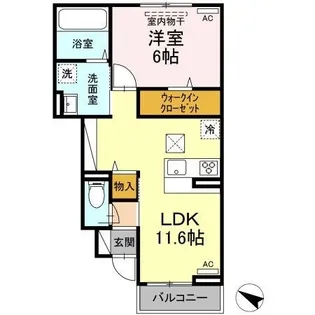 MIA MERU MIA【102号室】の間取り