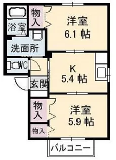 シャーメゾン美の浜【12号室】の間取り