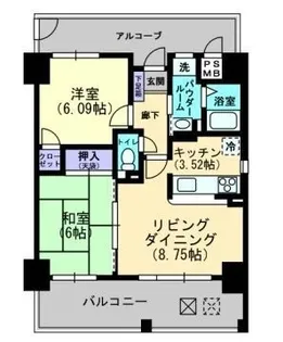 アルファステイツ入船町【407号室】の間取り