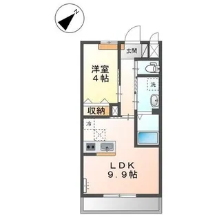 ハイドパーク西新涯【107号室】の間取り