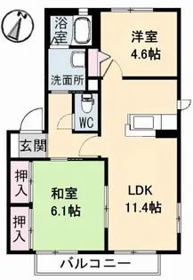 エンジェルハイツ A棟【201号室】の間取り