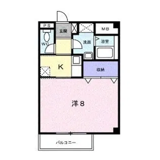 フォンテーヌ【201号室】の間取り