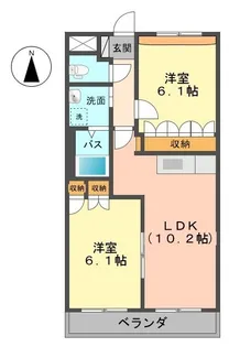 グリーンロック【105号室】の間取り