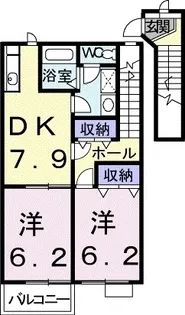 フロンティア ファースト【202号室】の間取り