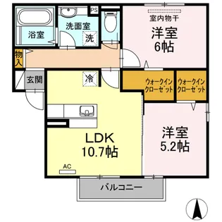 フェリーチェ B棟【205号室】の間取り