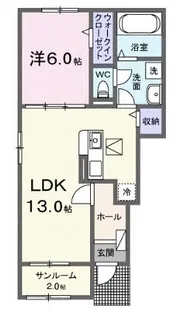 リールポルテC【101号室】の間取り