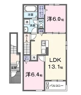 リールポルテC【203号室】の間取り