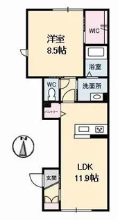 リラフォート東手城3丁目【101号室】の間取り