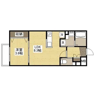 月光福山中央参番館【103号室】の間取り