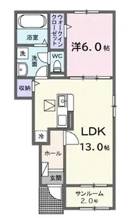 ジャック イン ザ ボックスⅡ【105号室】の間取り