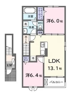 ジャック イン ザ ボックスⅡ【205号室】の間取り