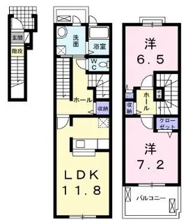 レザンⅡ【202号室】の間取り