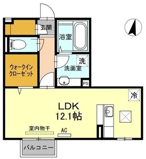DーROOM平成大学【101号室】の間取り