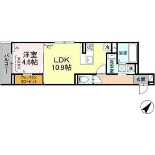 D-residence多治米N【102号室】の間取り