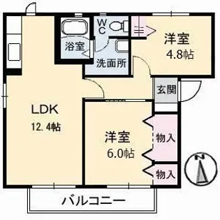 ルピナス御幸 B棟【202号室】の間取り
